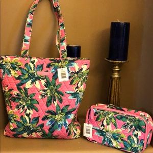 Vera Bradley tote and makeup case.